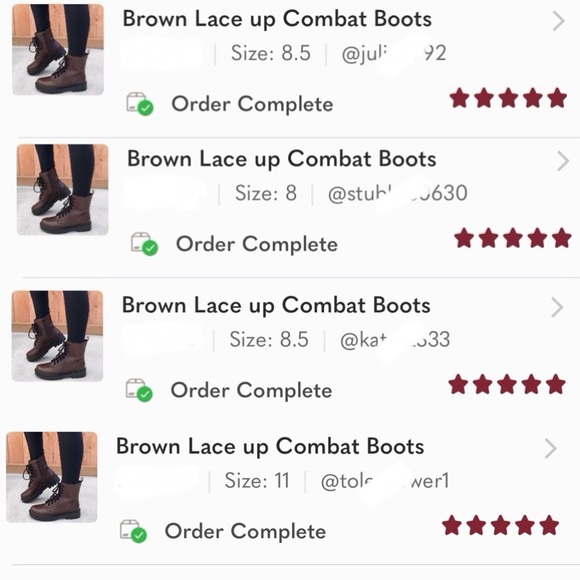 Brown Lace up Combat Boots - Picture 7 of 9